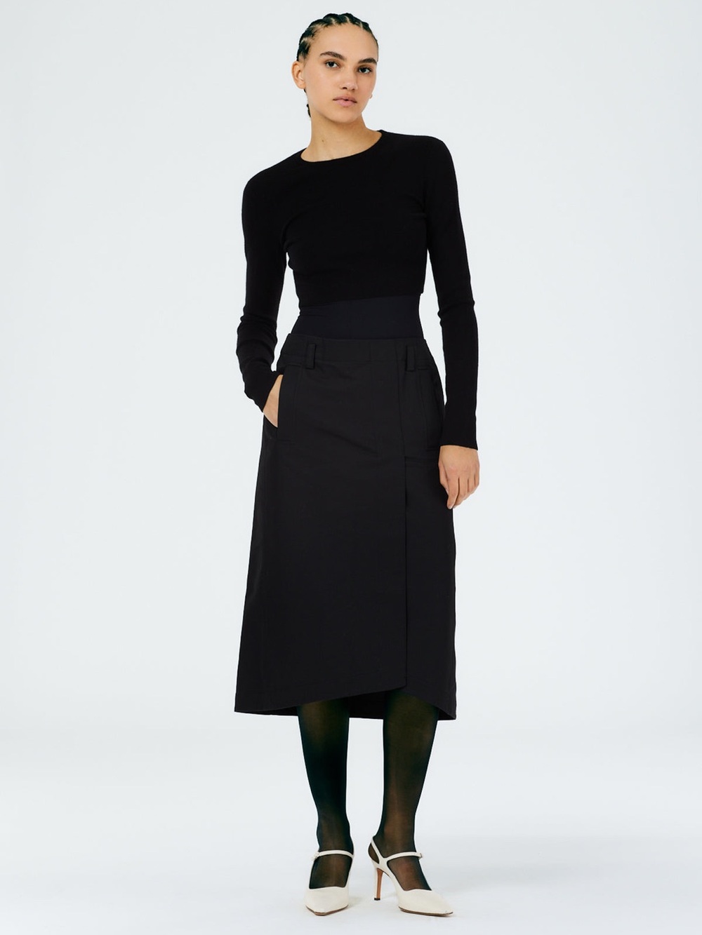 Tibi Sculpted Cotton Pitched Skirt